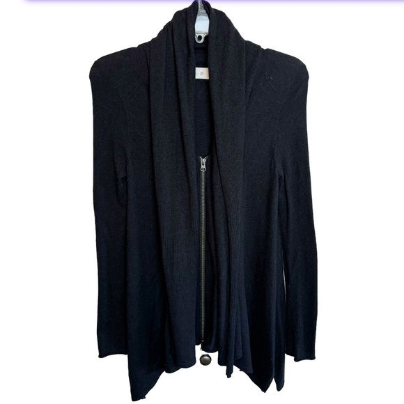 Anthropologie Laurie B. Black Cardigan Hidden Zipper Size Small - Picture 10 of 10
